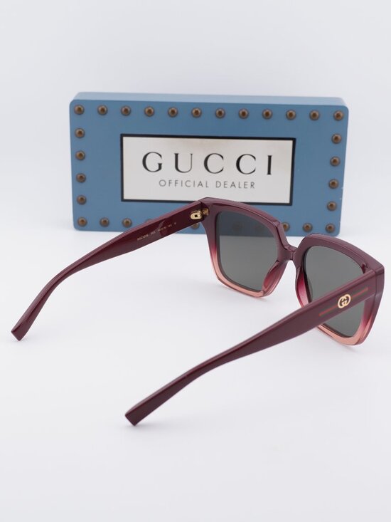 Gucci GG2102S 003 Square Sunglasses - Bordeaux Gradient \\ Grey main image 10